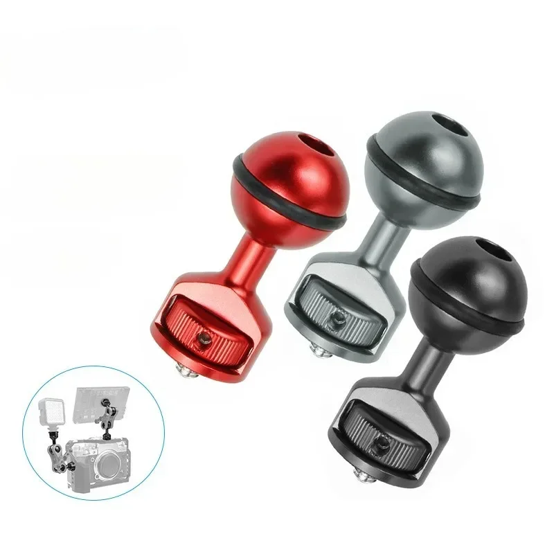 

1 inch Ball Head Adapter 2.5cm Ball Head Seat for Outdoor Underwater Photography SLR Camera Fill Light Arm Tray Diving