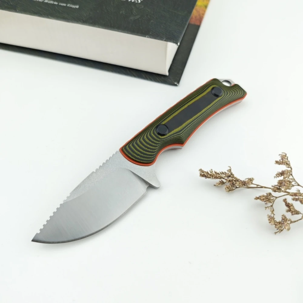 

BM 15017 Straight Knife Two-color G10 Handle 8Cr13Mov Blade Outdoor Adventure Hunting Sharp Cutting EDC Multi-functional Knives