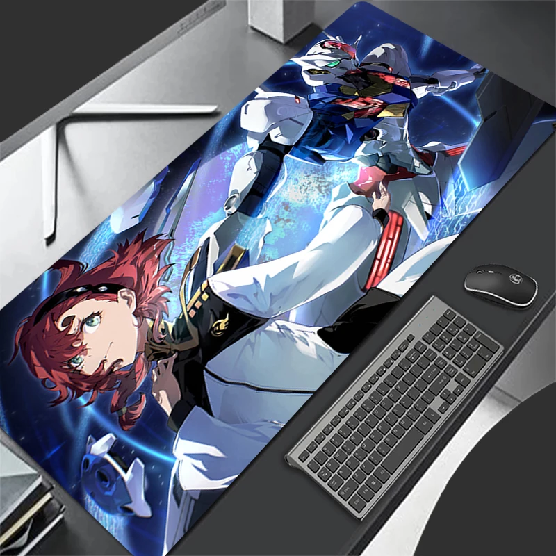 Mouse pad grande guerreiro mecânico gundam aéreo antiderrapante borracha gaming mousepad mesa para escritório e jogos pc anime mousepad