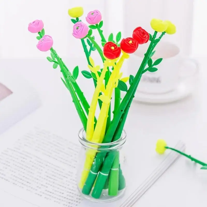 1pcs 2026 New Creative Stationery Blooming Sweet Flower Pen Design Ballpoint Pen Random Color Decoration Craft Pen 0.38mm
