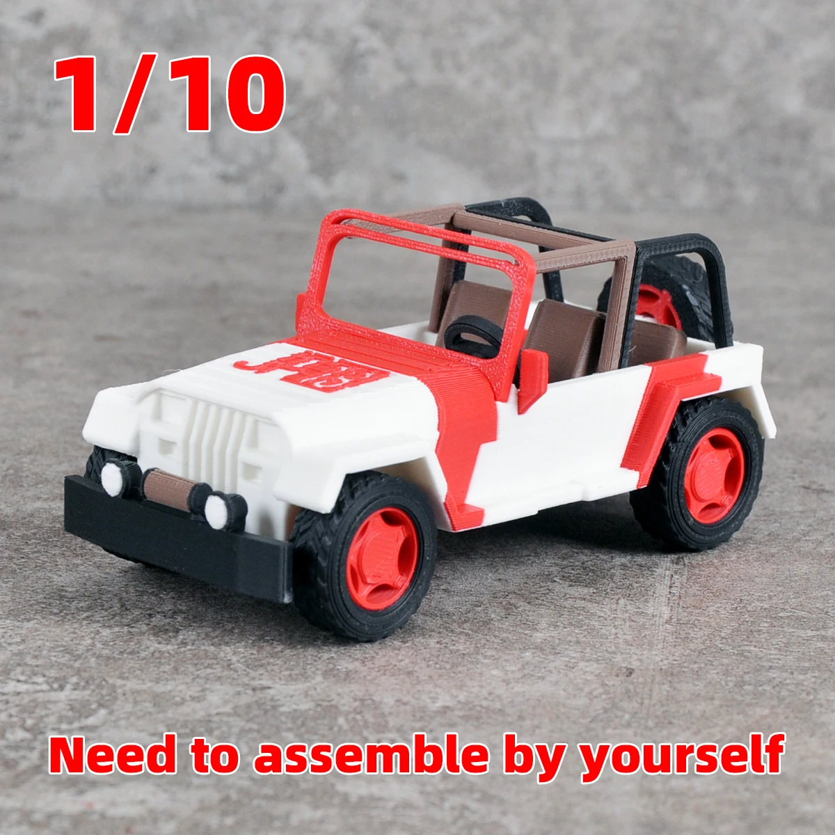 Montagesatz, statisches Plastikmodellbausatz, Auto, Geländewagen, 1/10 – Detail 1