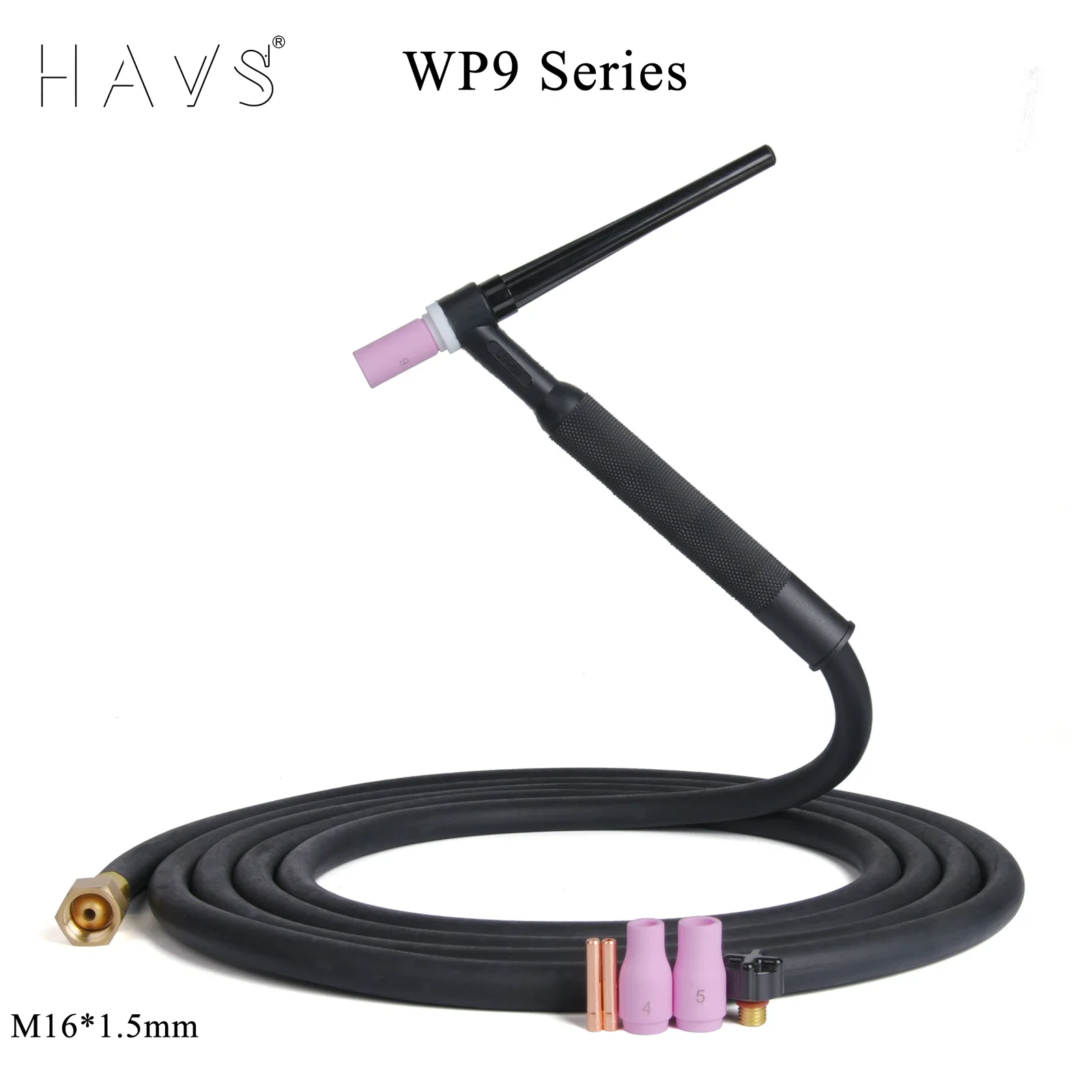 4M/13Ft WP9 WP9F WP9FV TIG Welding Torch Gas-Electric Integrated Rubber Hose Cable Wires M16*1.5mm Connector