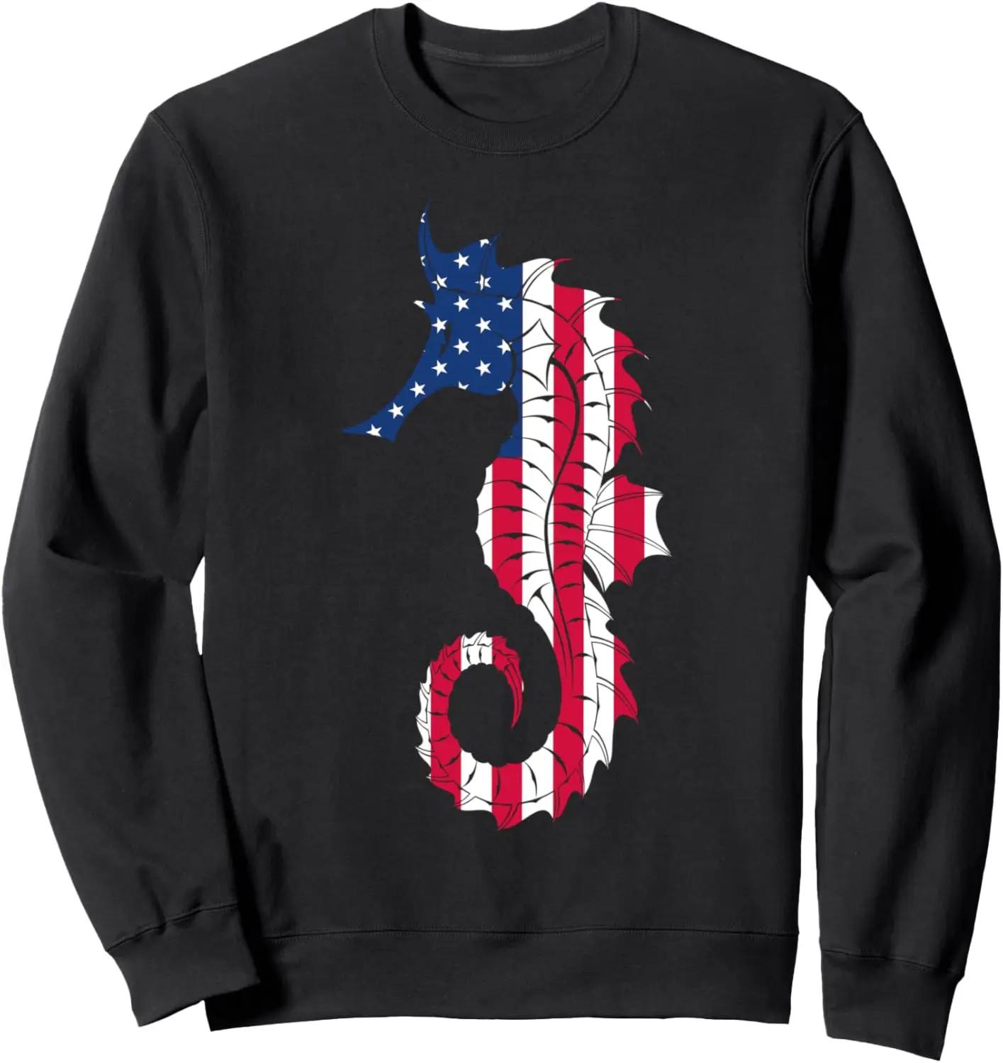 4th Of July Sea Horse American Flag Patriotic Sweatshirt