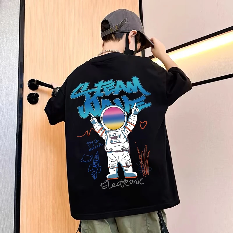 New Summer Kids Clothes Korean Fashion Print Short Sleeve Tops Tees Boys Girls Clothes 100%Cotton Cartoon T Shirts Children