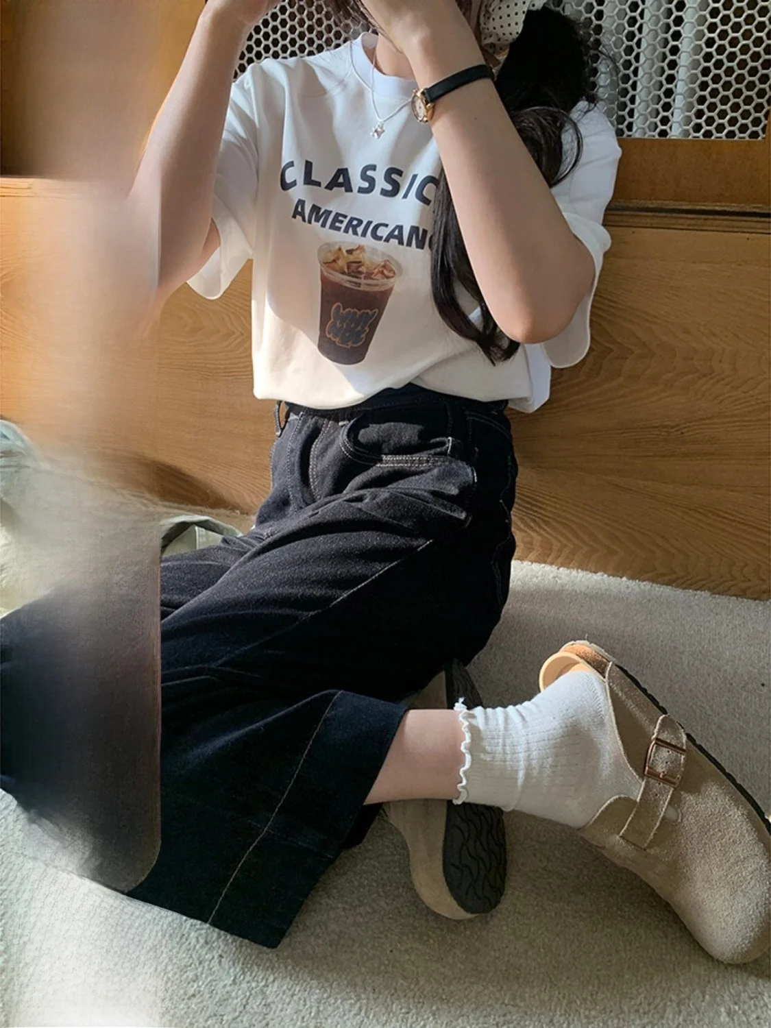 Lixiaotuan American Retro Short Sleeve T-Shirt Loose Casual Fashionable Korean Style Summer New Arrival Women's Top