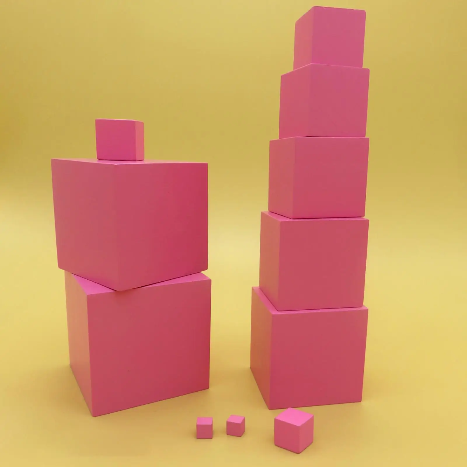 

Montessori Pink Tower Developing Educational Toy Brain Teaser for Age3+