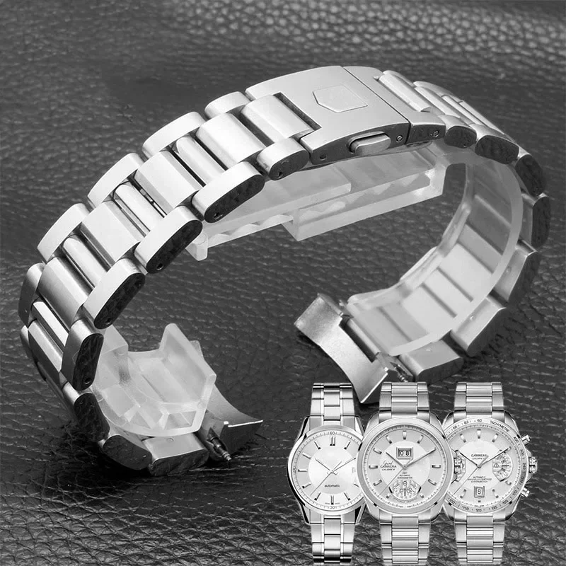 Solid Stainless Steel Watch Strap Bracelet Watchband For Tag Heuer Calera Series Watch Accessories Band Steel 22mm
