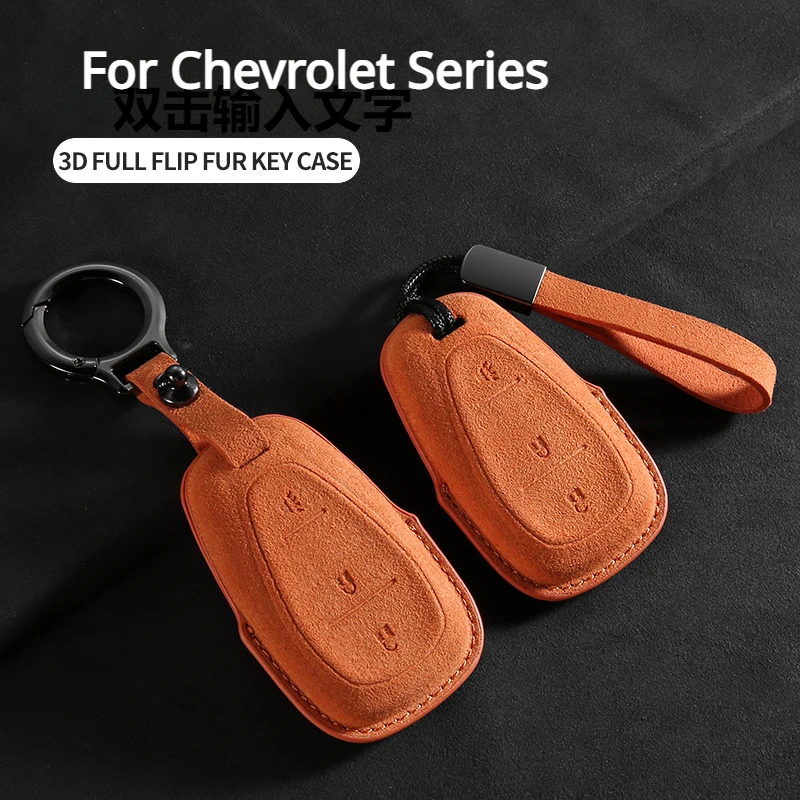 

Suede Car Key Case Covers For Chevrolet 2017-2019 Chevy Malibu Camaro Cruze Traverse Spark Sonic Volt Bolt Equinox Accessories