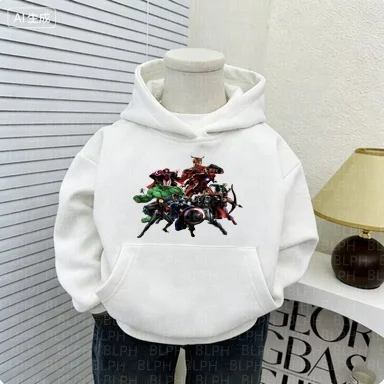 

Детская толстовка с капюшоном в стиле супергероев Мстителей, вдохновленная комиксами Marvel, с графическим принтом