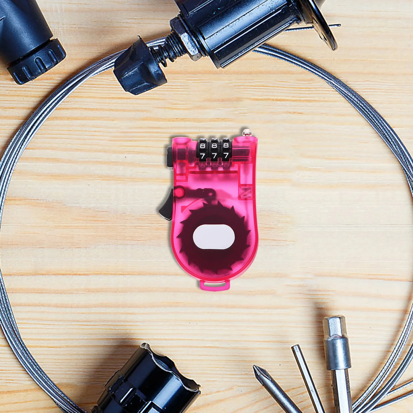 قفل كابل بلاستيكي محمول مضاد للسرقة للدراجة للسكوتر على الجليد والدراجة الجبلية ولوح التزلج والرياضات الخارجية القابلة للسحب #6