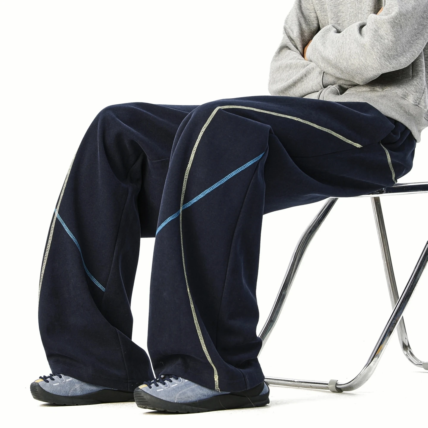 

Loose Straight Leg Sports Pants Heavyweight Men Women Autumn Casual Loose Fit Trousers