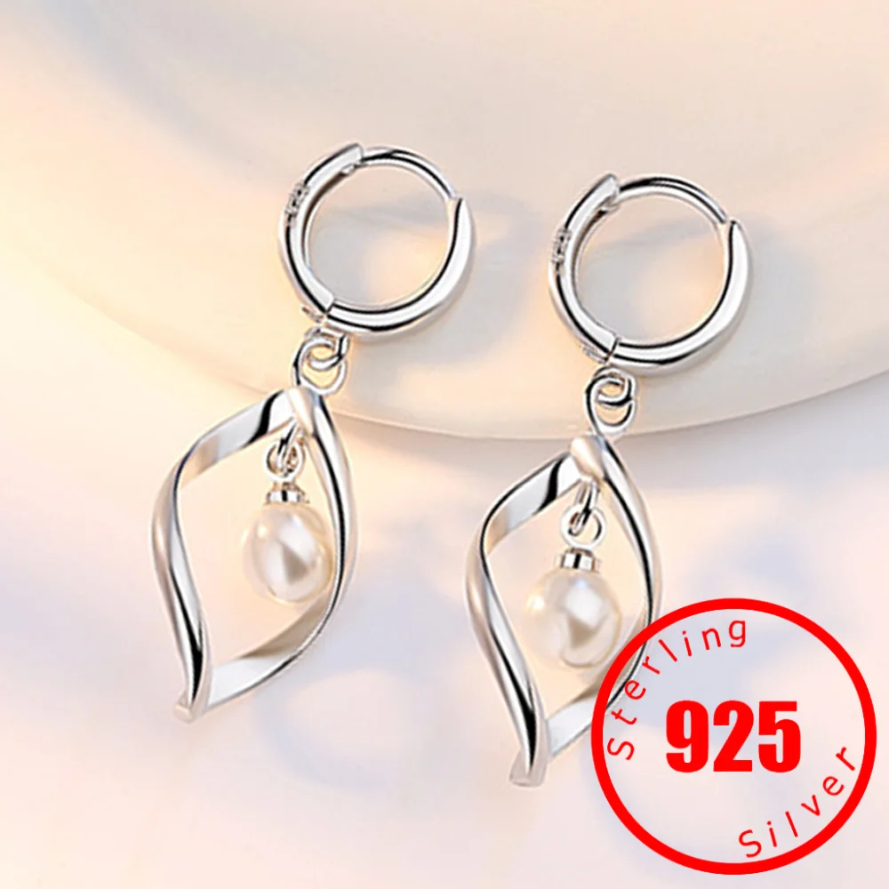 

925 sterling Silver New Drop Earrings High Quality Retro Simple Cubic Zirconia Round Hollow Popular Silver Earring Jewelry