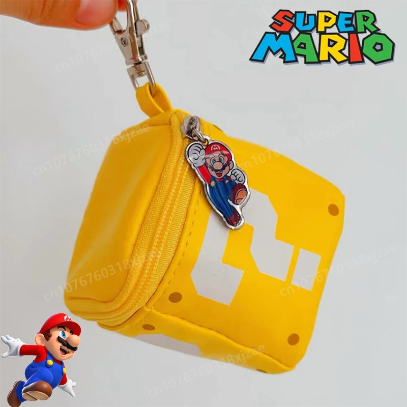 

Game Super Mario Series Question Mark Bag Cartoon Cute Mini Pendant Lipstick Storage Bags Headphone Pack Accessories Girls Gifts