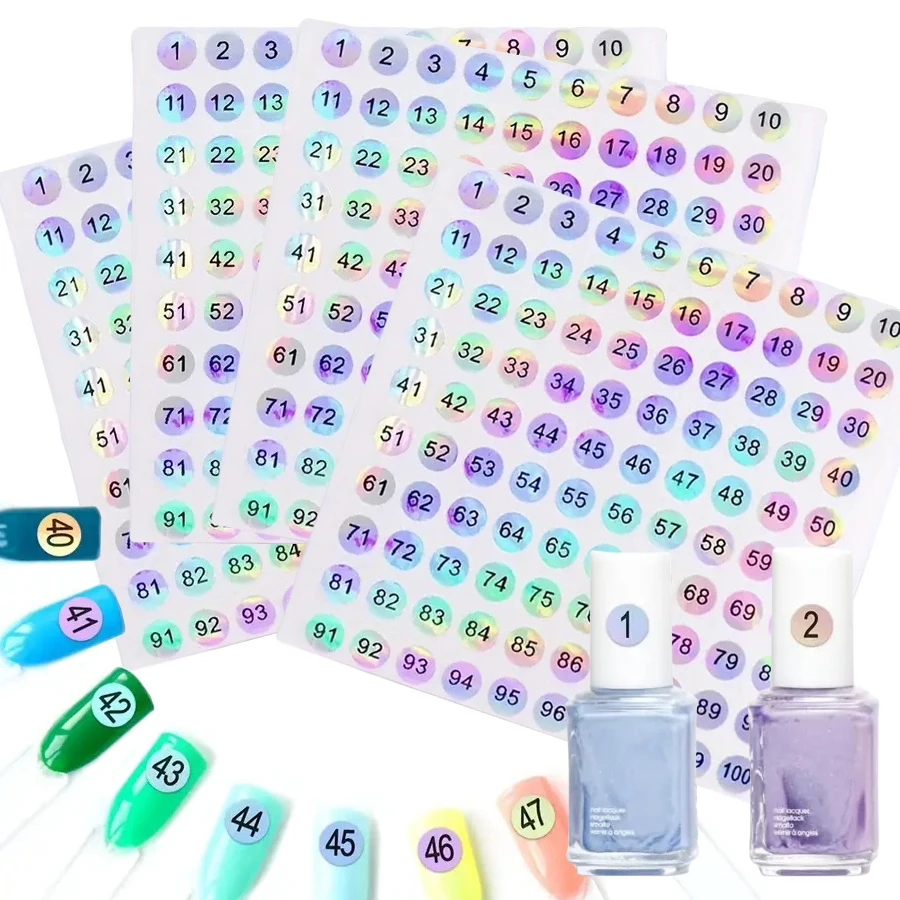 

5/10Pcs Waterproof Nail Polish Number Stickers for Gel Lacquer Lipstick Bottles Manicure Display Marking Tool