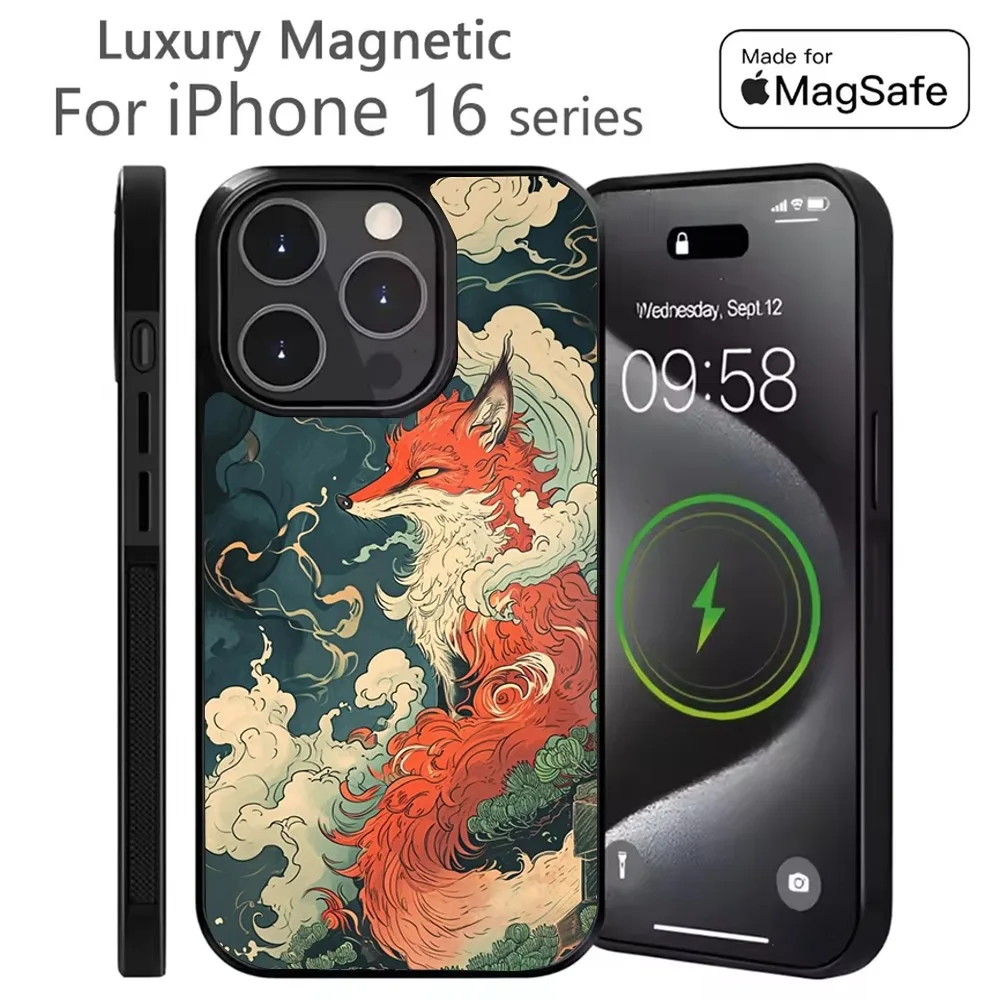 

Cute Cartoon Animal Fox Phone Case For iPhone 16,15,14,13,12,11,Plus,Pro,Max Mini Magsafe Magnetic Wireless Charging