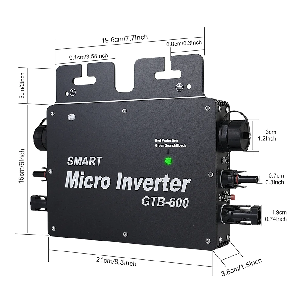 600W 700W 800W Grid Tie Micro Solar Inverter With Wifi Function Network Connection IP65 Waterproof 110V 230V For Home Appliance