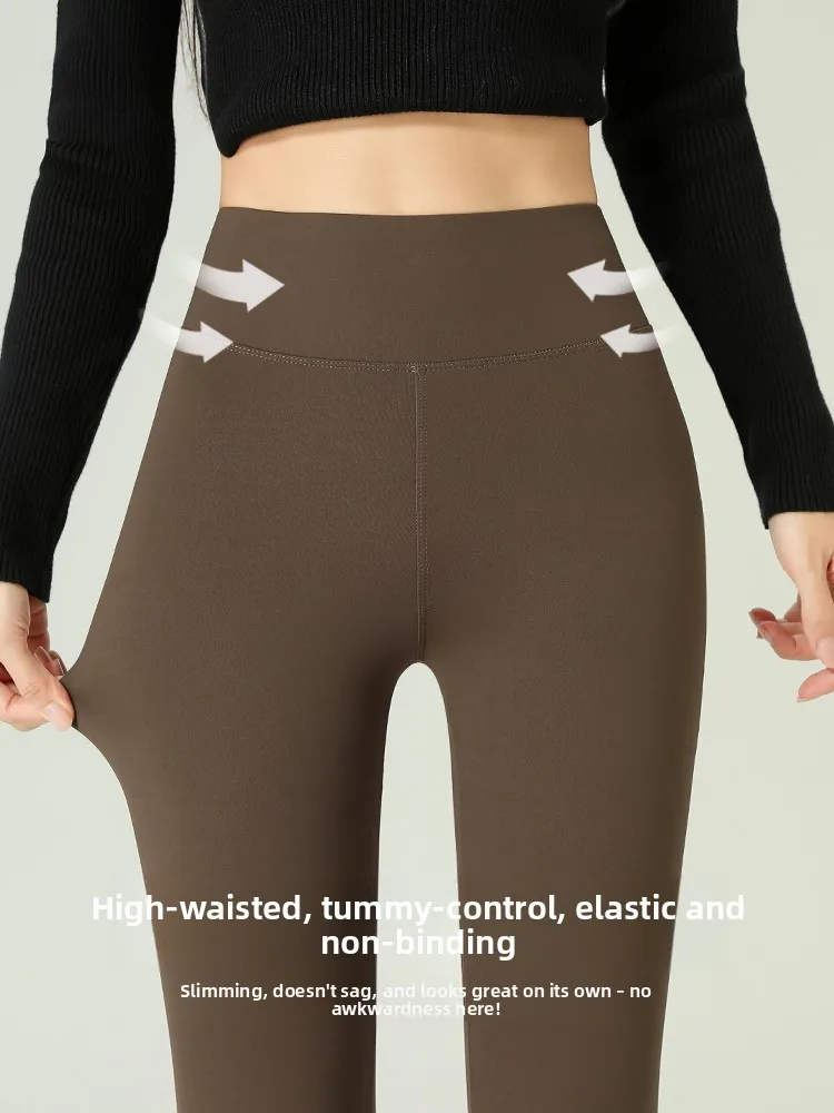 Pantaloni da yoga in pelle arca Fce a vita alta Capispalla da donna Leggero caldo elastico dimagrante Controllo della pancia Sollevamento del sedere