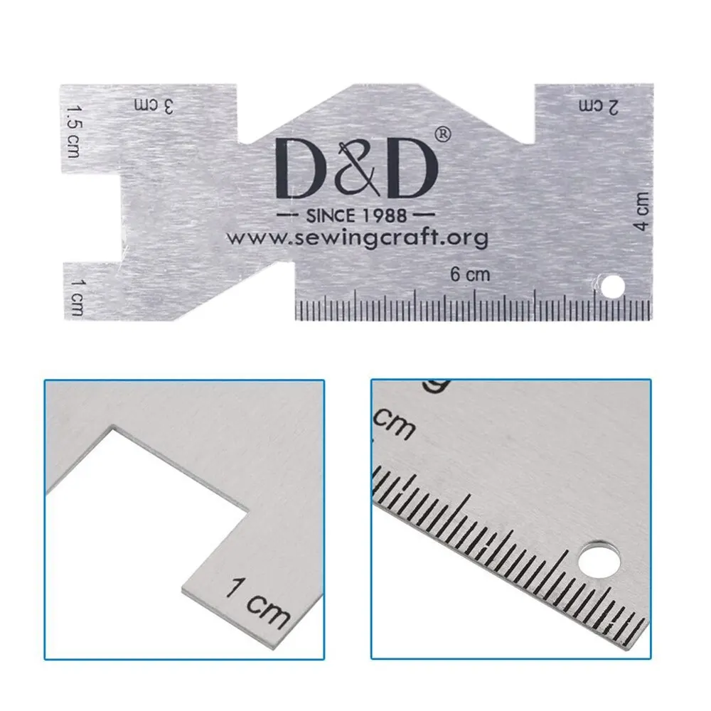 Metal Measuring Gauge Quilting Ruler High Quality Hand Sewing Templates Ruler Sewing Gauge for Patchwork Sewing Tool Accessory