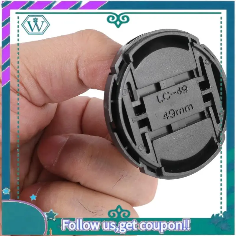 A75Q-5X Univeral 49Mm Center Pinch Front Lens Cap For DSLR Camera