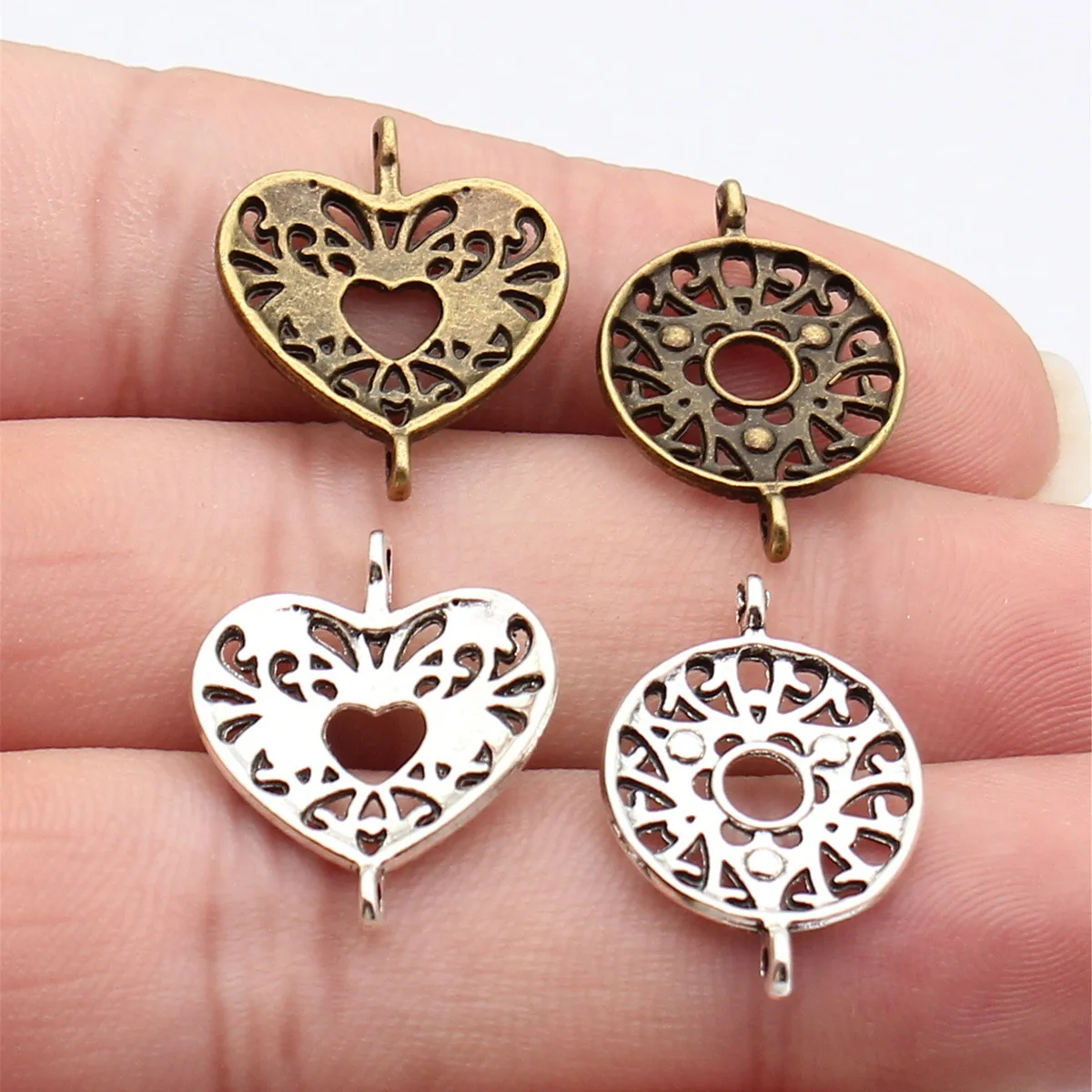 Wholesale Flower Wreath Ring Earring Dangle Connectors For Handmade Craft Jewelry Making Women DIY Gift Supplies
