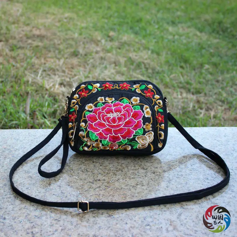 

Ethnic Sle Embroidered Canvas oulder Bag Women's Crossbody Purse Small Artisanal Fabric Bag Trendy 202 New Design