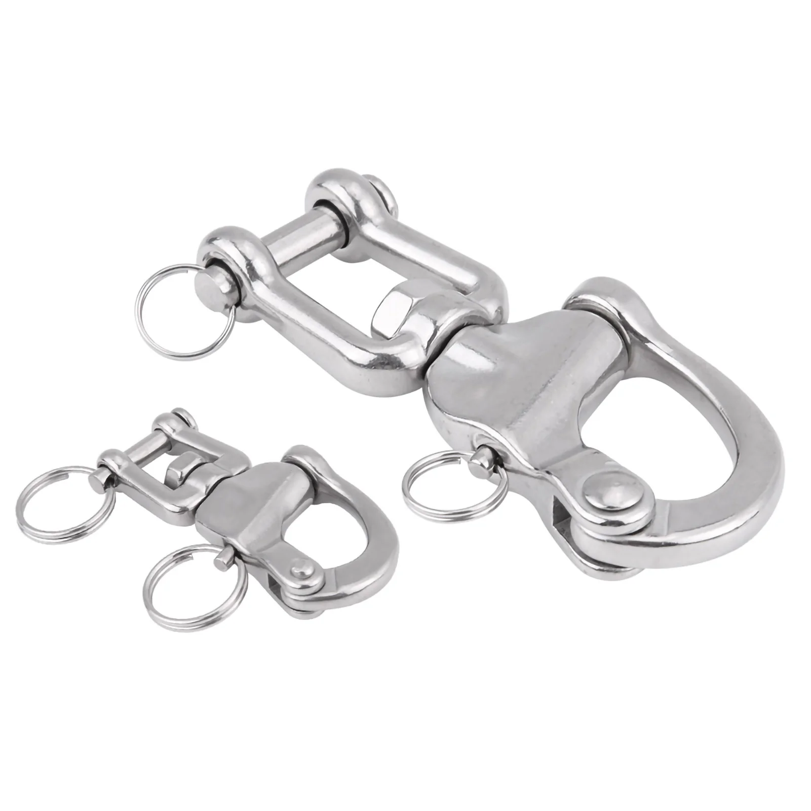 Swivel Shackle 316 Stainless Steel Jaw Swivel Snap Shackle for Sailboat Spinnaker Halyard