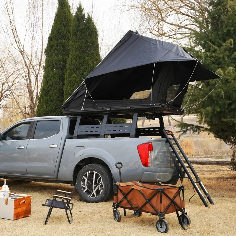 High Quality Aluminum Hard Rooftop Tent Four Season Quick Setup Double Layer Off Road Camping Supplies