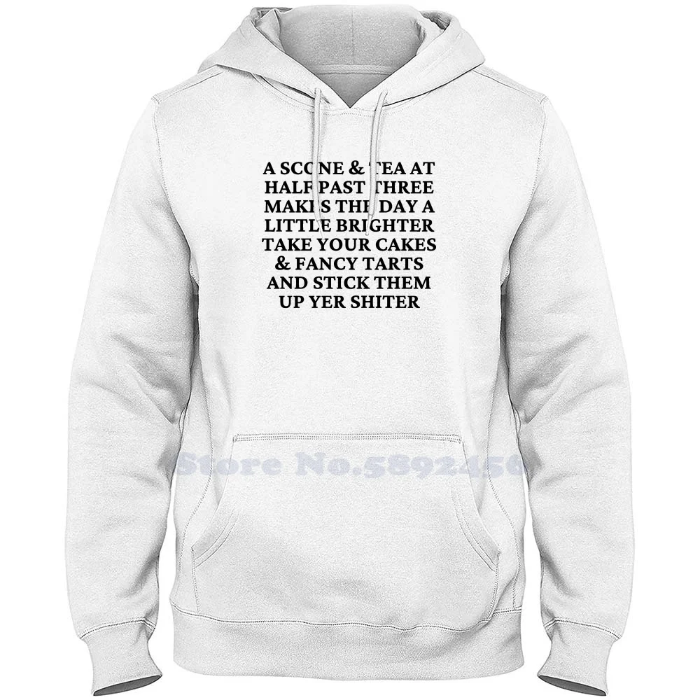 A Scone & Tea At Half Past Three-Still Game Quotes 100% Pure Cotton Hoodie Still Game Winston Jack And Victor Scotland