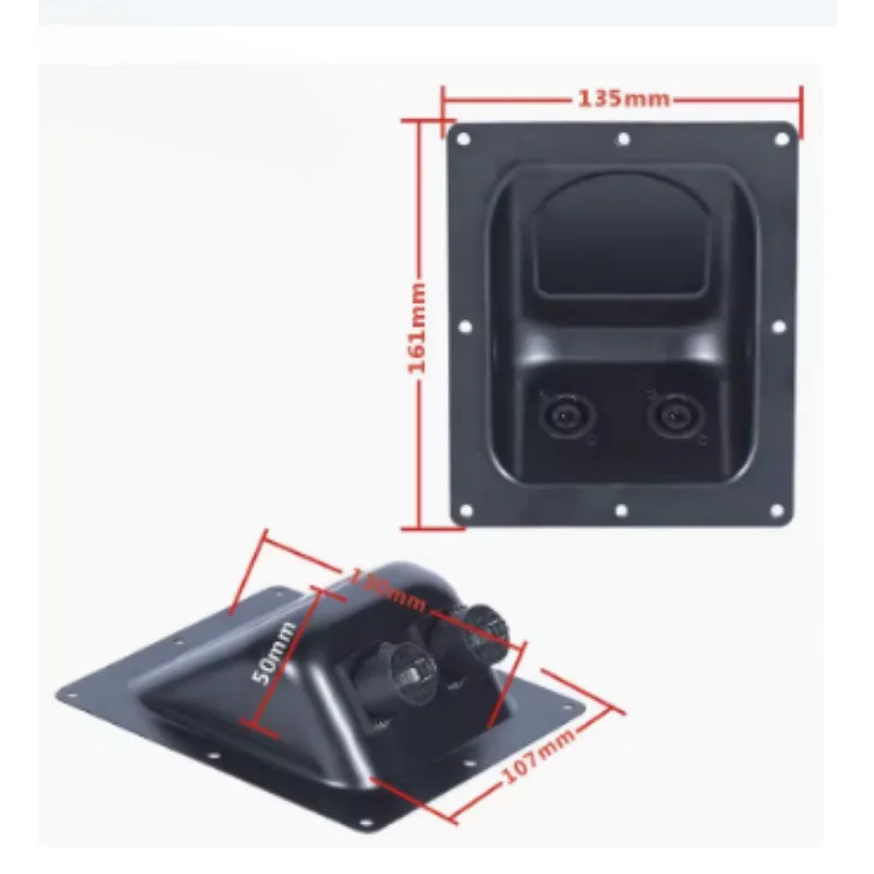 스피커 터미널 더블 NL4 스피커온 소켓 입력 플레이트, 전문 스피커 라인 어레이 오디오 홈 시어터 시스템용, 165*100, 1PC