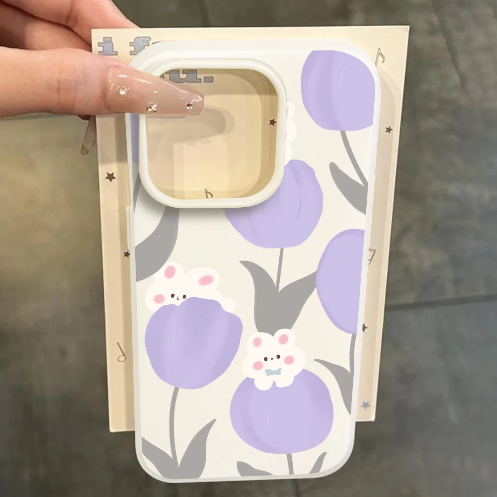 Soft Lavender Tulips Phone Case For Xiaomi Redmi Note 14 Pro 13 12 Note 11 Pro 4G 5G 15 C 14C SIlicone Jelly material Soft Cover view 5