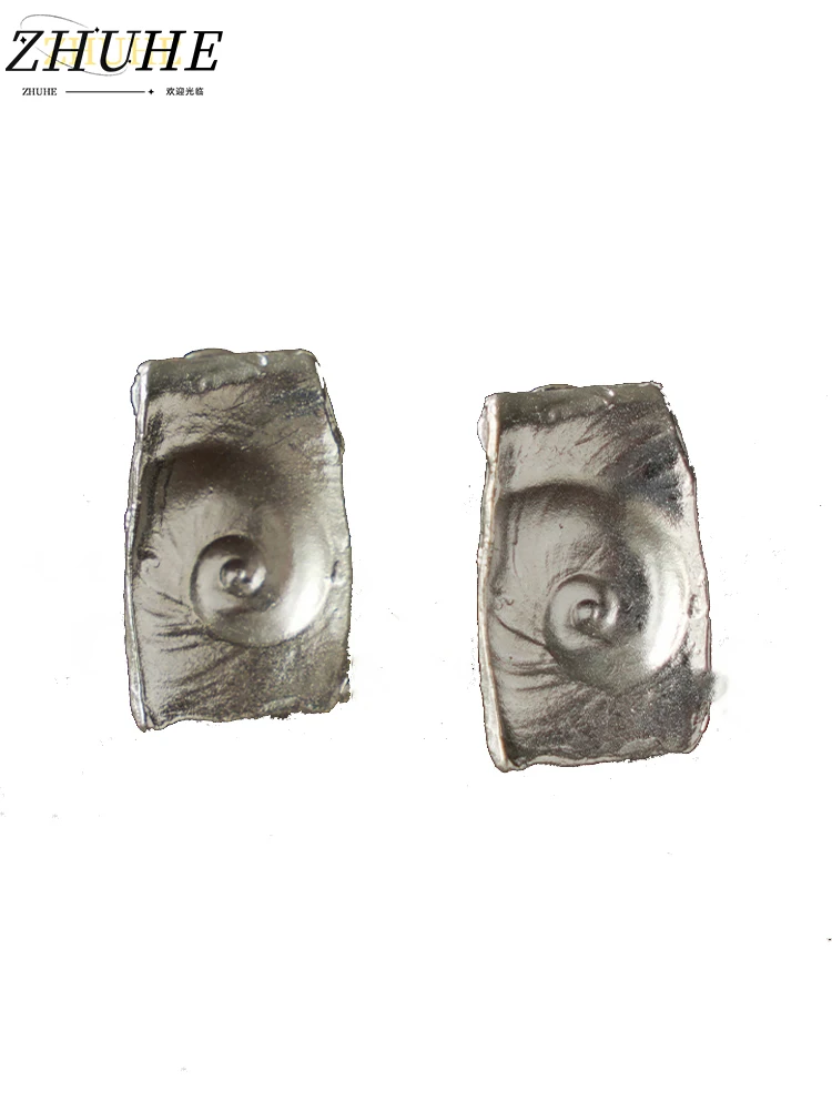 

Handcrafted Silver Tone Spiral Fossil Inspired Earrings Minimalist Chic Daily Wear Accessories