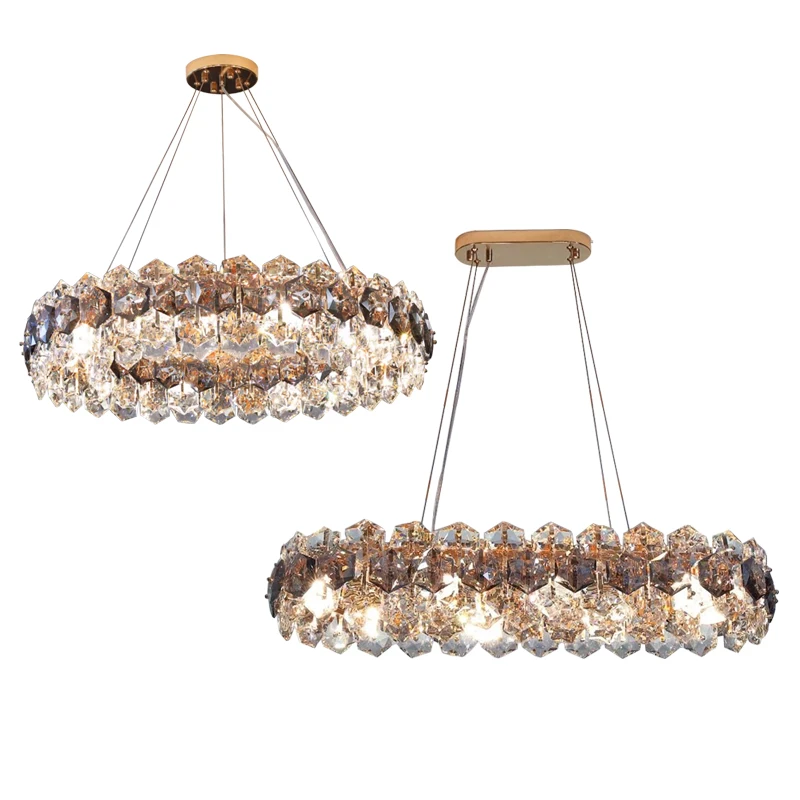 

Классическая декоративная люстра для прихожей, роскошная хрустальная люстра, круглый/овальный светильник для потолка, декор 2026