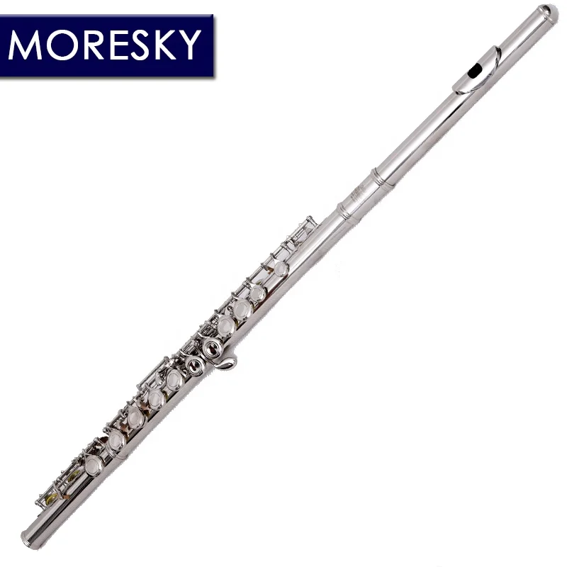 MORESKY 16/17 zamknięte/otwarte otwory flet C kluczowy miedzionik niklowany/posrebrzany flet koncertowy z kluczem E