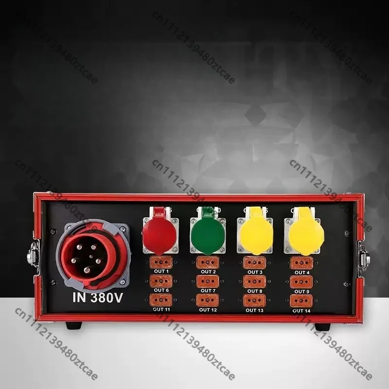 16 Ways Stage Power Through Box, Power Cabinet with Bakelite Sockets & Aviation Plugs, for Stage Lighting, Audio and LED Large