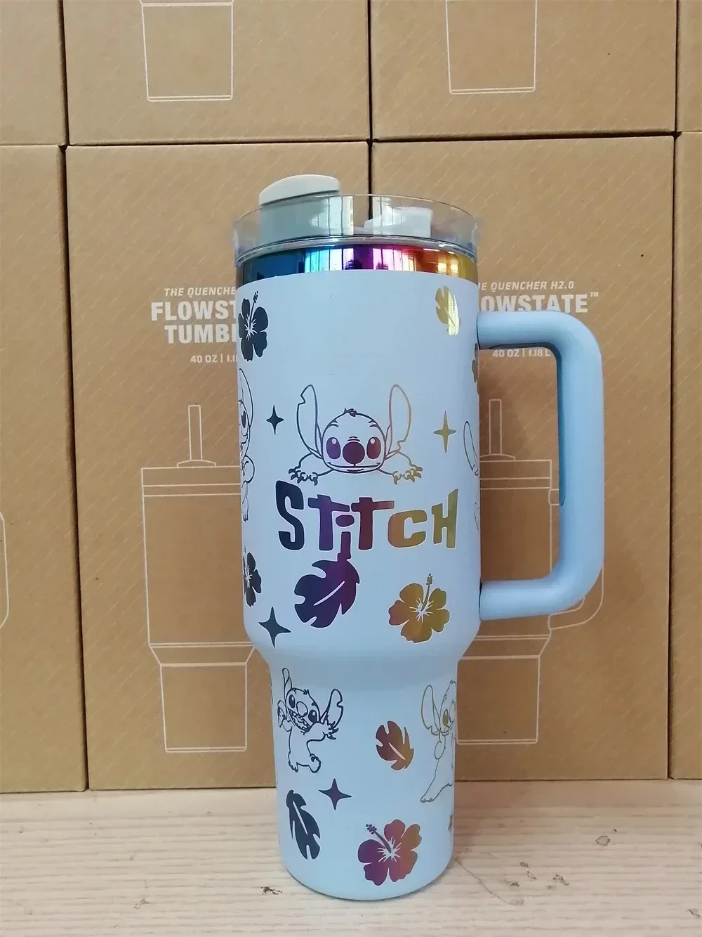 2024 Miniso Stitch 40oz H2.0 FlowState Tumbler Insulated Thermal Coffee Cup Stainless Steel Travel Mug Large Capacity Gift