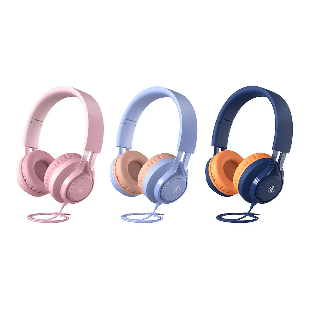 Auriculares plegables con cable para estudiantes y niños, audífonos de estudio de música Hifi, 40mm de diámetro, auriculares ergonómicos de graves con micrófono