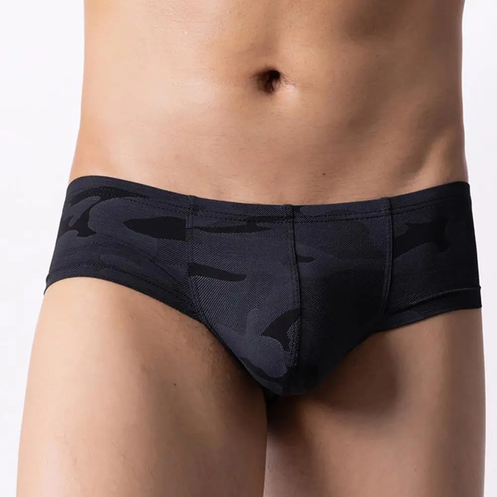 Men Gradient Color Printed Boxer Shorts Jockstrap Low Rise Penis Pouch Sexy Underwear Male Summer Breathable Panties Underpants