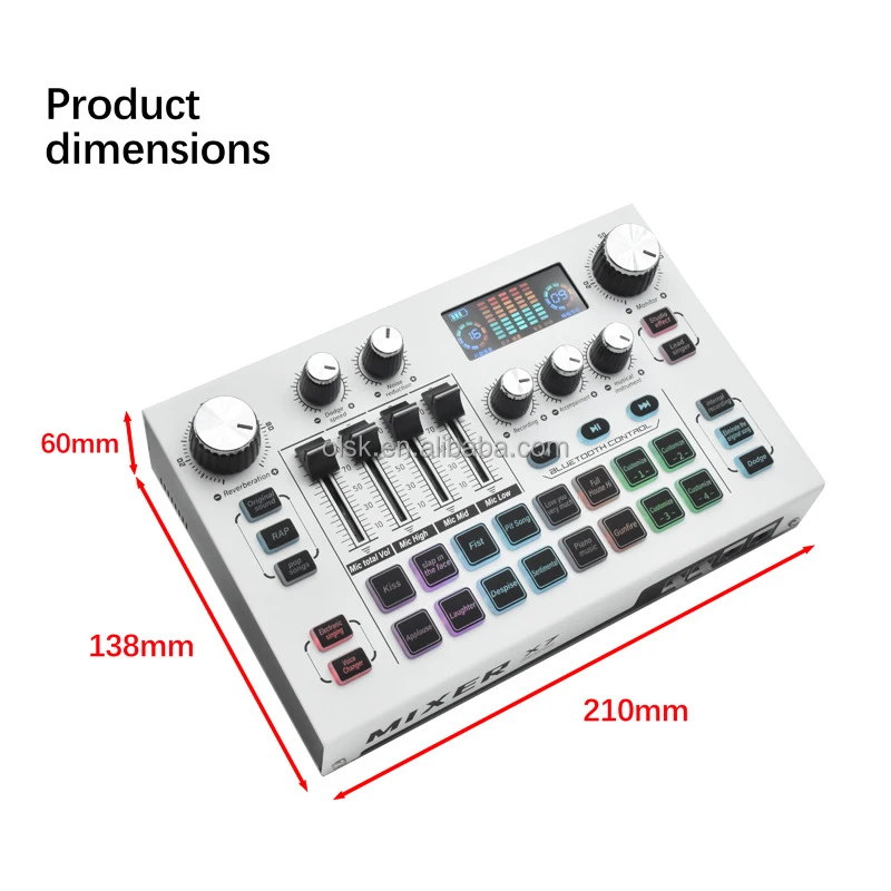 Clavax CLSC-X7 Цельнометаллический аудиомикшер, оборудование для звуковой карты, беспроводной набор живых звуковых карт для мобильного телефона Tiktok, компьютера