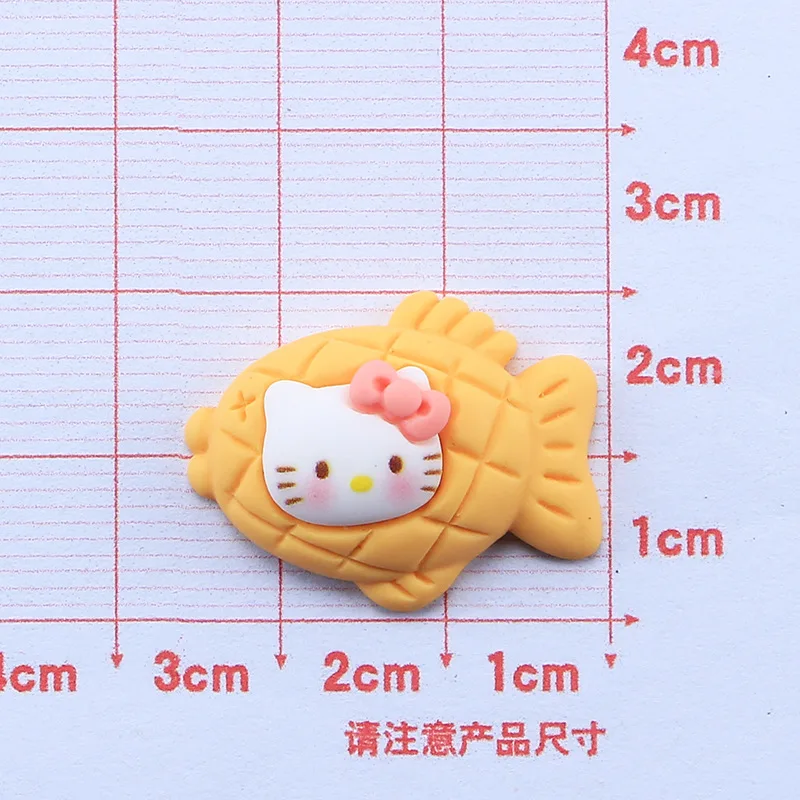 10 Uds. Sanrio Snapper Hello Kitty accesorios hechos a mano DIY agujero hebilla de zapato accesorios decoración clip para el cabello accesorios de resina