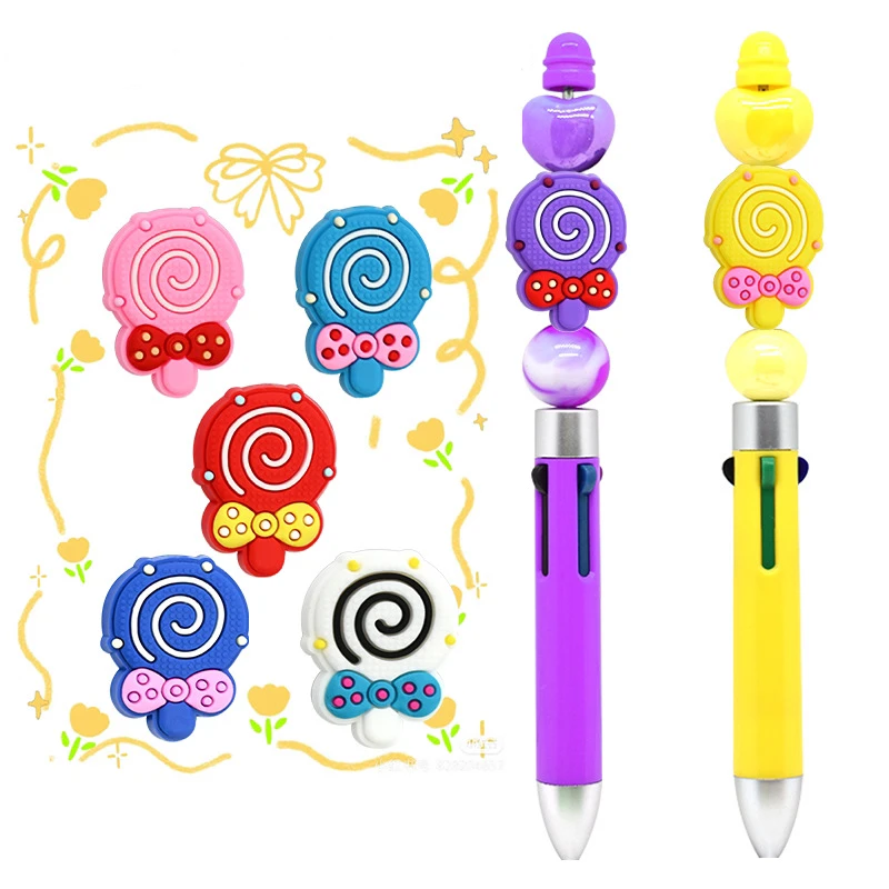 5/10Pcs Silicone Beads Candy Pop String Of Beads Focal Beads Jewellery Making DIY Beaded Pen Bracelets Jewelry Accessories Gifts