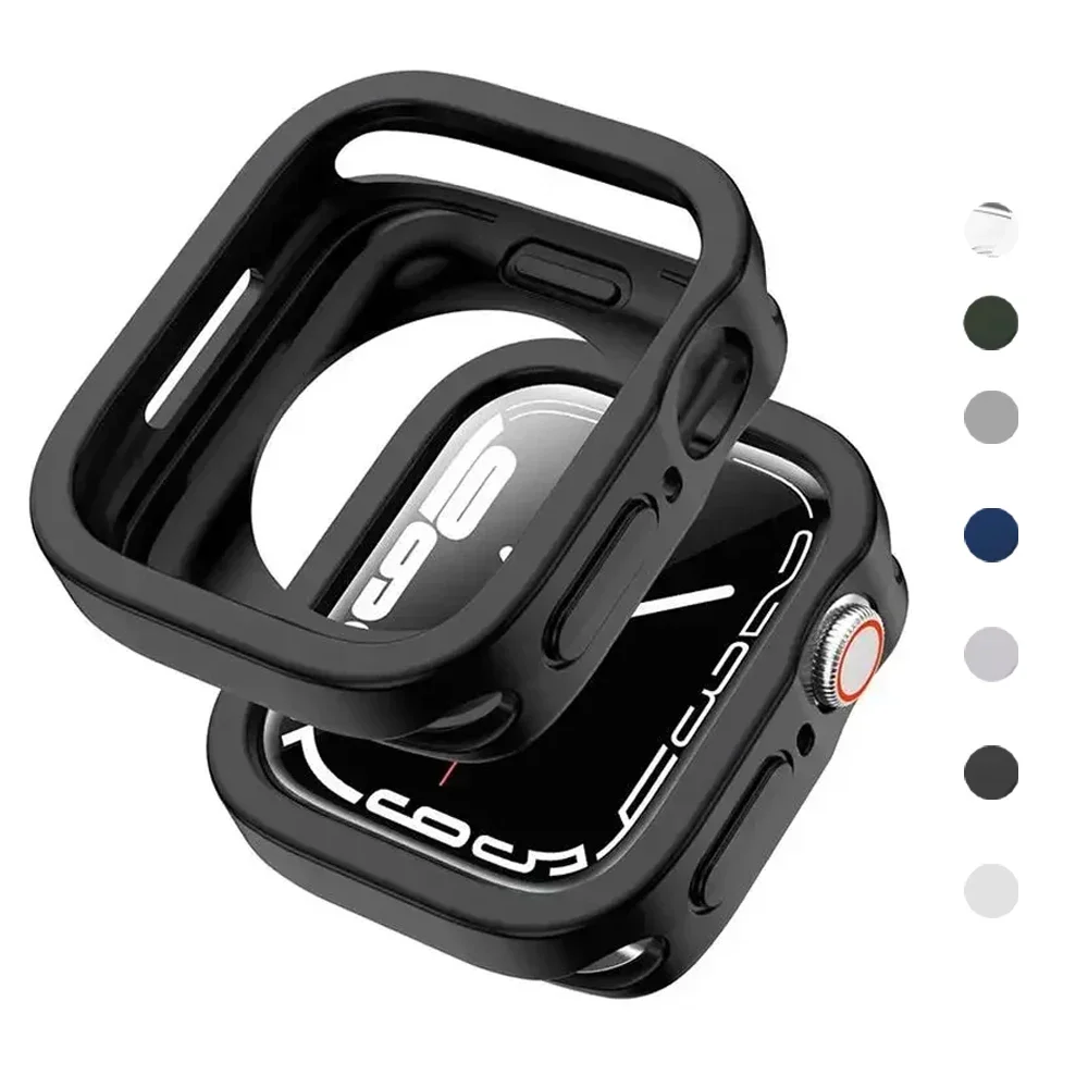 Funda para Apple Watch 8/7/6/SE/44mm 5/4 40mm, Protector de TPU suave a prueba de golpes, cubierta de parachoques para iWatch 8 45mm 41mm, accesorios