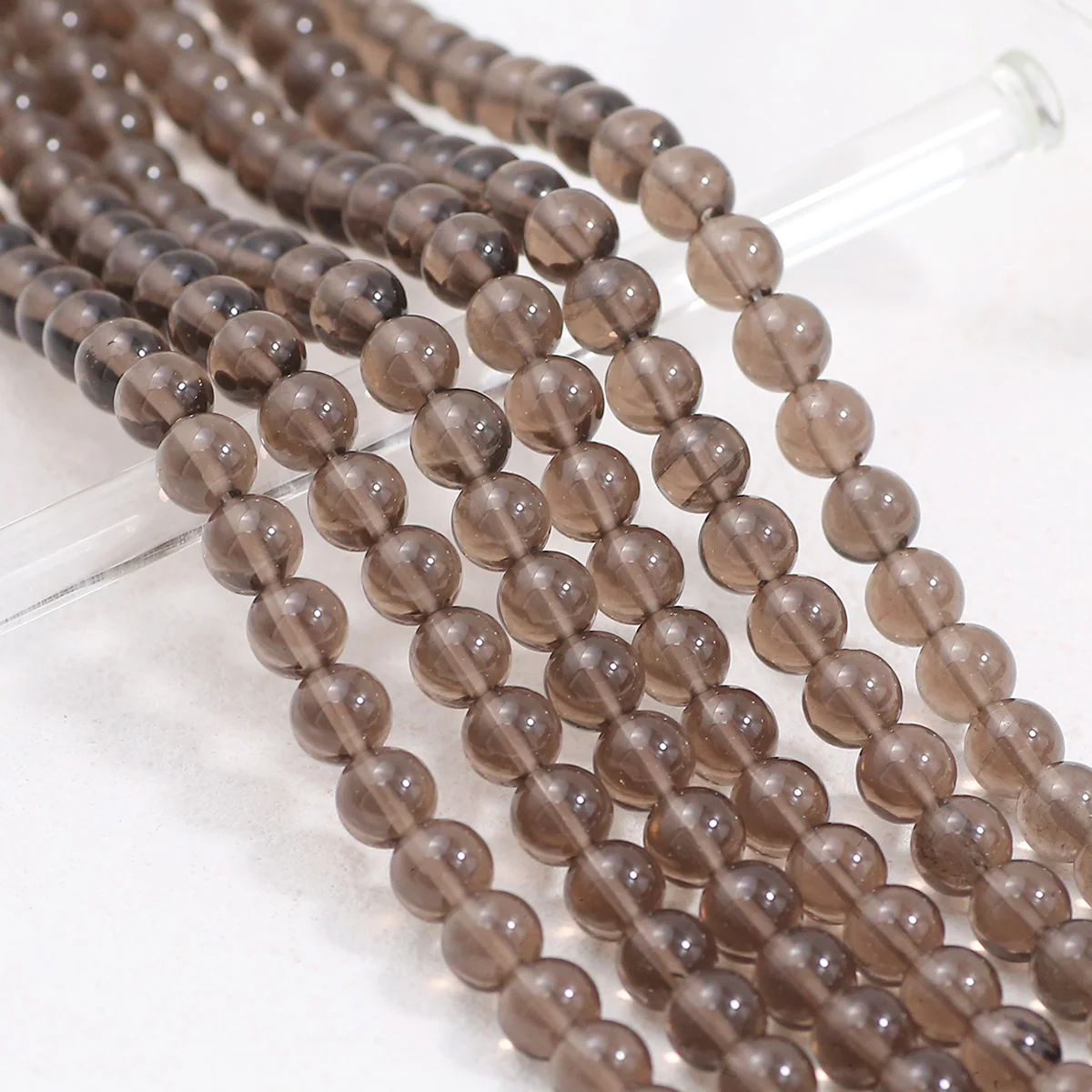 4/6/8/10mm Transparent Braun Eis Obsidian Runde Glas Lose Perlen für Schmuck Machen Perlen armbänder DIY Halsketten Zubehör