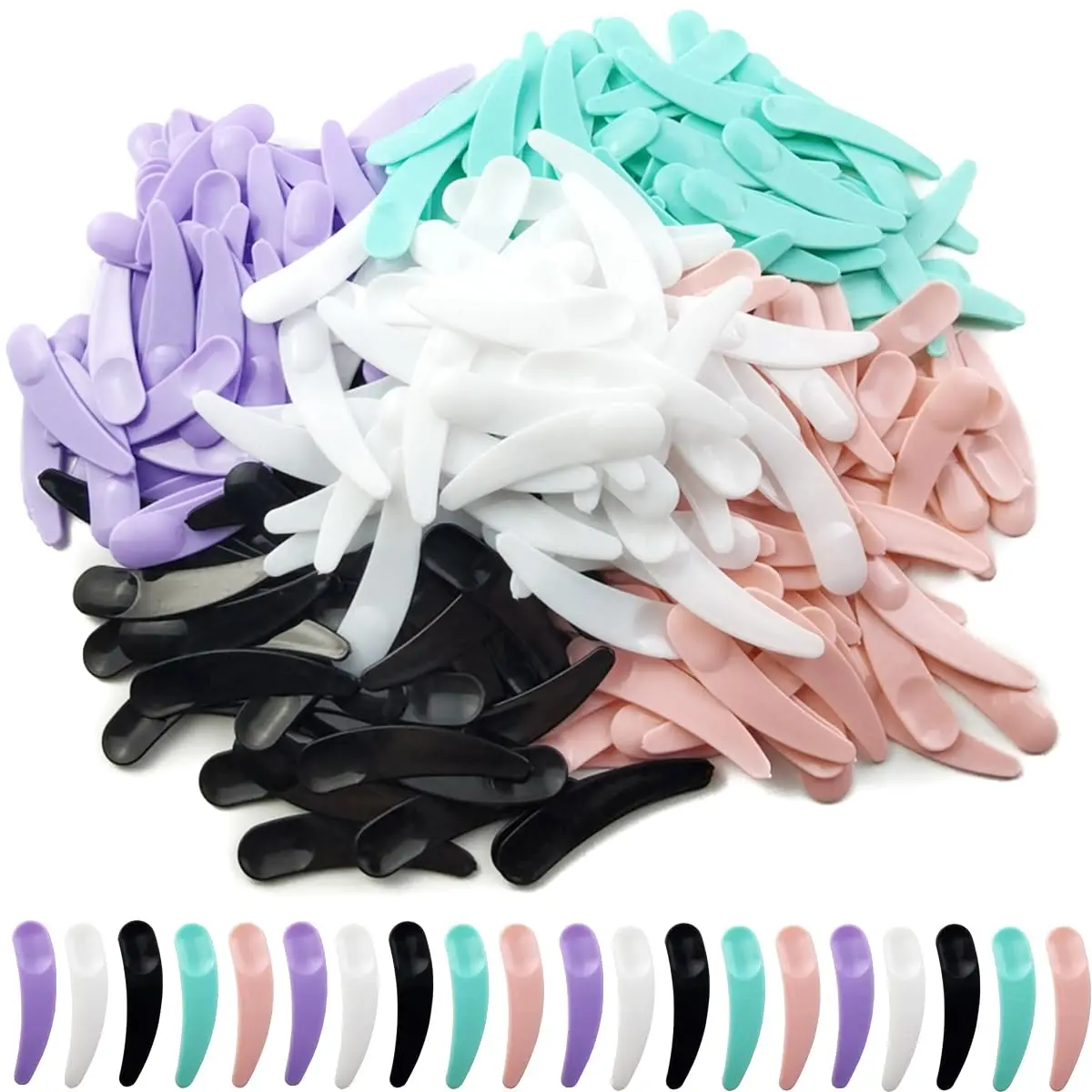 200 Uds Mini espátulas de maquillaje espátulas de máscara facial multicolor espátulas de cera de plástico cucharas de máscara para mezclar y muestreo