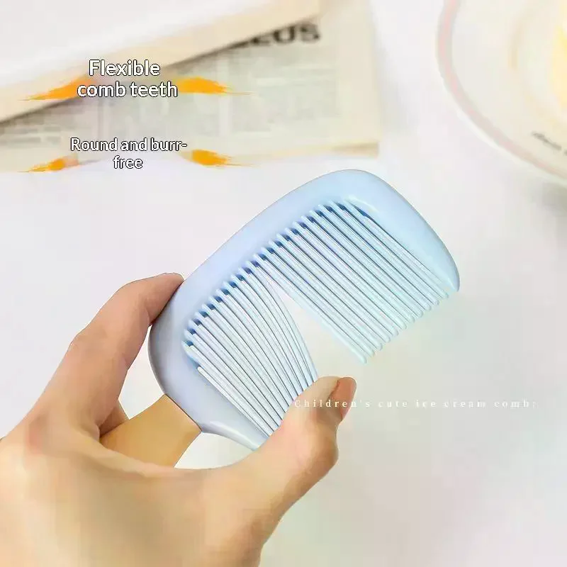 Cute Mini Hair Comb Durable Soft Plastic With Hangable Hole Portable For Daily Use Travel Hair Grooming Accessory