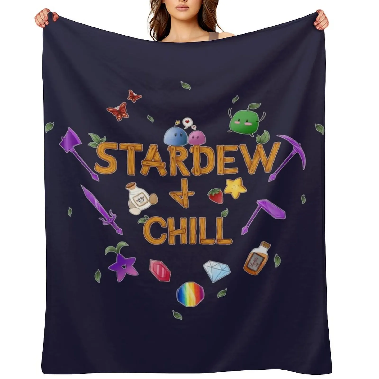 

Stardew and Chill Throw Blanket Beach Multi-Purpose Softest Soft Beds Blankets
