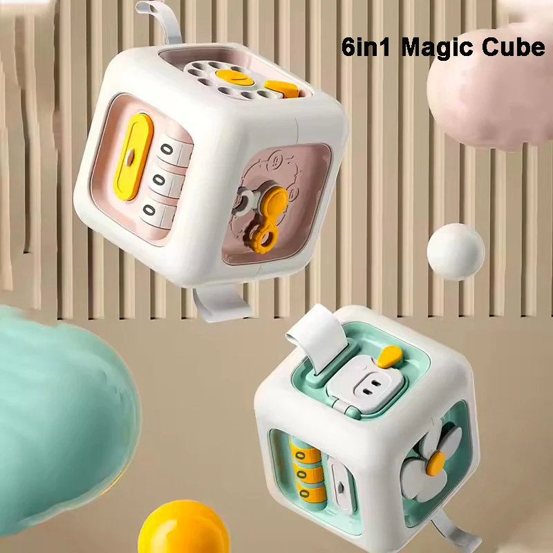 

Развивающие игрушки 6 в 1: многофункциональный бизикуб, дорожная игрушка для малышей, сенсорная бизиборд-доска, бизикуб Монтессори, игрушки для младенцев