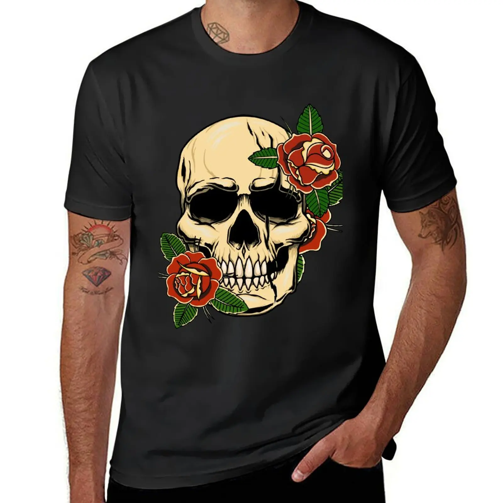 Bones and botany skull stickers & T-Shirt korean fashion sweat mens funny t shirts