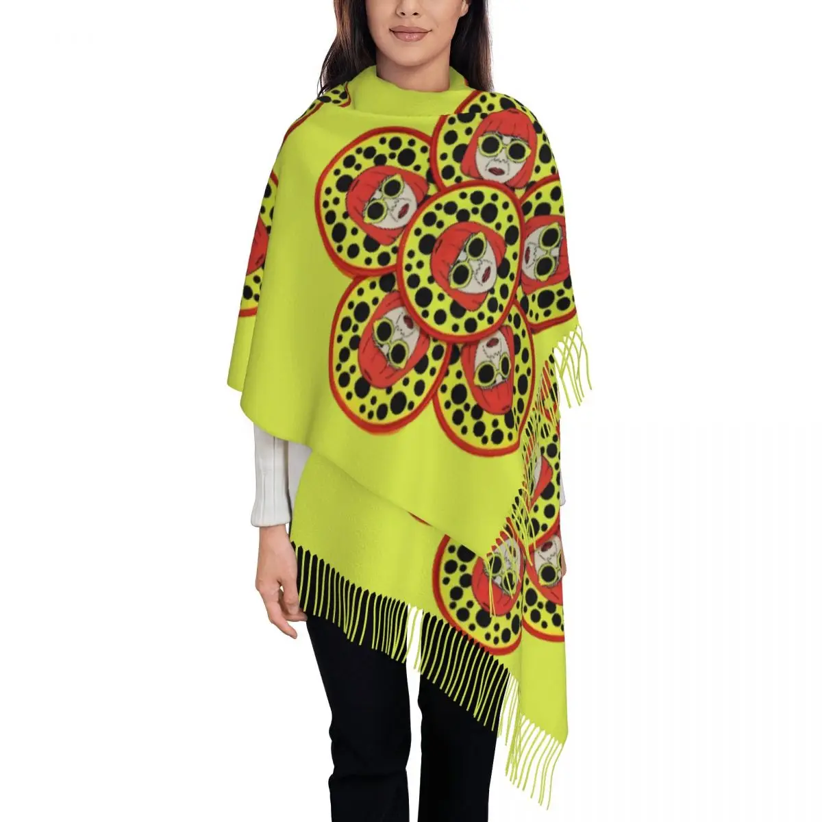 

Custom Printed Yayoi Kusama Abstract Painting Scarf Women Men Winter Fall Warm Scarves Shawl Wrap