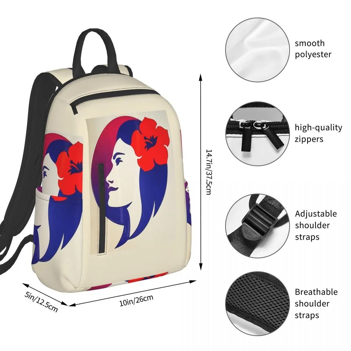 Hawaiian Airlines Herc Travel End Of Southern Summer Sale Backpack Student BookBag Boys Girls School Bag Computer Shoulder
