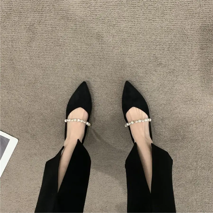 

Korean Style Women Low-Cut French Flats Black Commuter Shoes 2026 Spring Autumn New Arrival